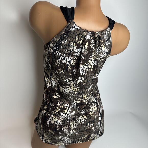 Y2K Perseption Concept Snakeskin Print Halter Tank Top USA Small Night Clubwear - Picture 2 of 9